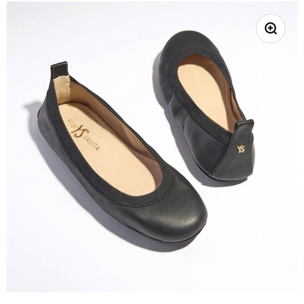 Yosi Samra Classic Black Leather Flats - brand new!